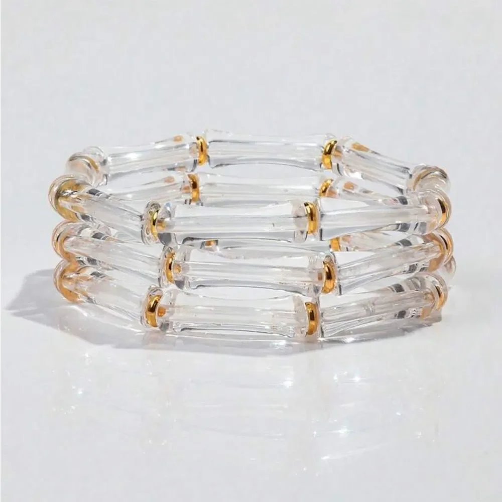 Elegant Gold and Clear Bracelet N1011